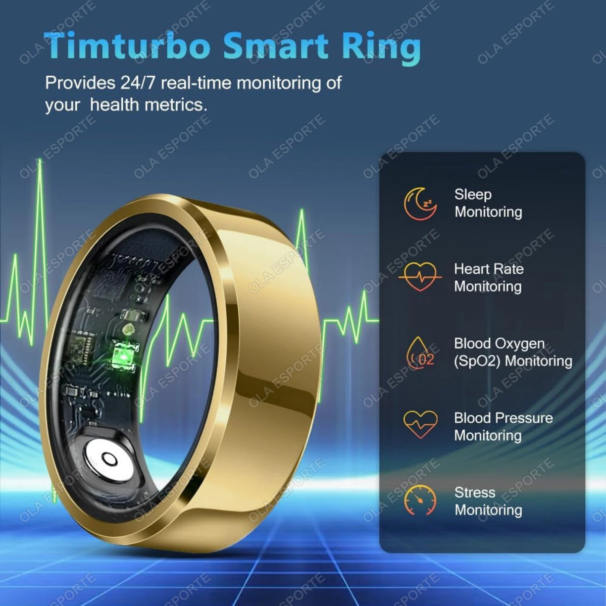 Smart Ring Blutdruck, Herzfrequenz und Schlafüberwachung