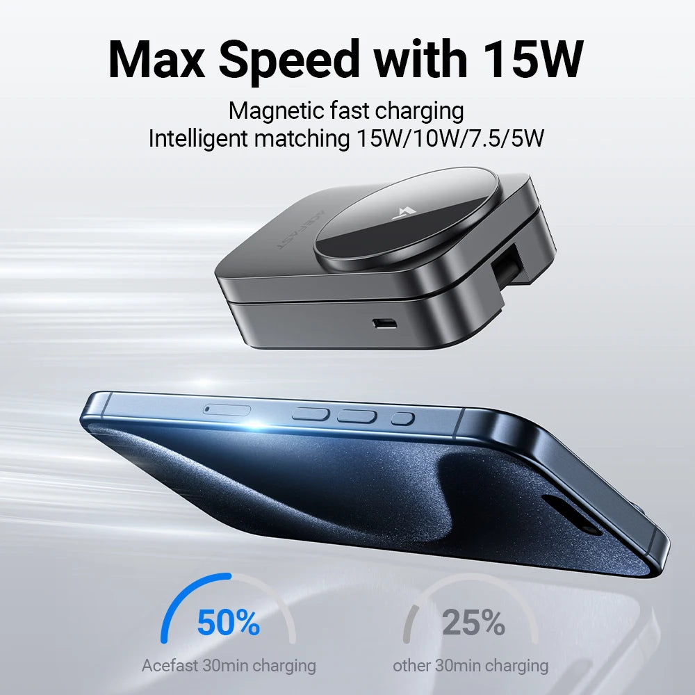 Foldable 3-in-1 magnetic stand with 15W wireless charging function