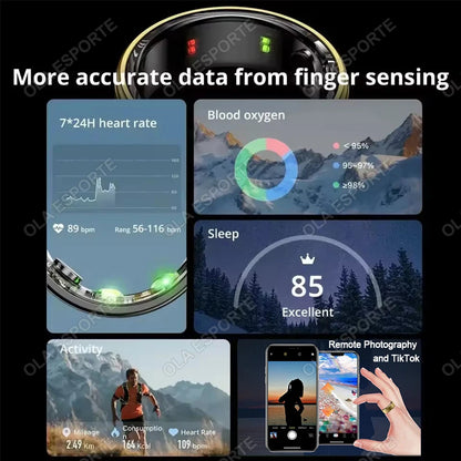 Smart Ring Blutdruck, Herzfrequenz und Schlafüberwachung