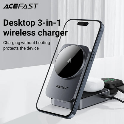 Foldable 3-in-1 magnetic stand with 15W wireless charging function